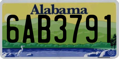 AL license plate 6AB3791