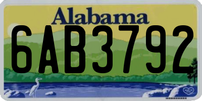 AL license plate 6AB3792