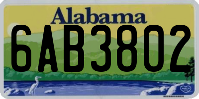 AL license plate 6AB3802