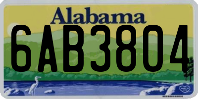 AL license plate 6AB3804