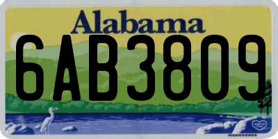 AL license plate 6AB3809