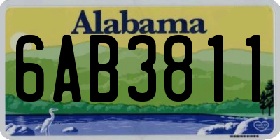 AL license plate 6AB3811