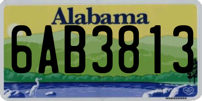 AL license plate 6AB3813