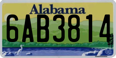 AL license plate 6AB3814