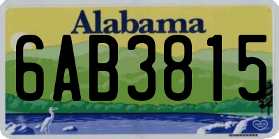 AL license plate 6AB3815