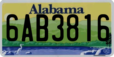 AL license plate 6AB3816