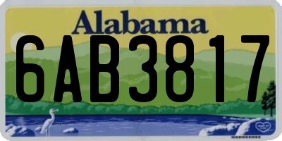 AL license plate 6AB3817