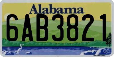 AL license plate 6AB3821