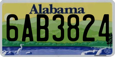 AL license plate 6AB3824
