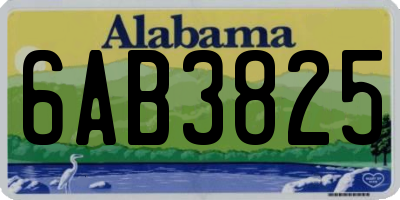AL license plate 6AB3825
