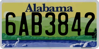 AL license plate 6AB3842