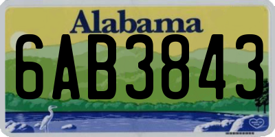 AL license plate 6AB3843