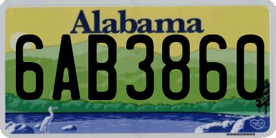 AL license plate 6AB3860