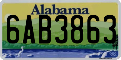 AL license plate 6AB3863