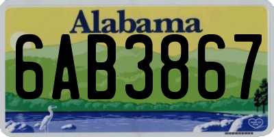 AL license plate 6AB3867