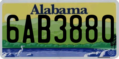 AL license plate 6AB3880