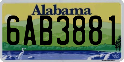 AL license plate 6AB3881