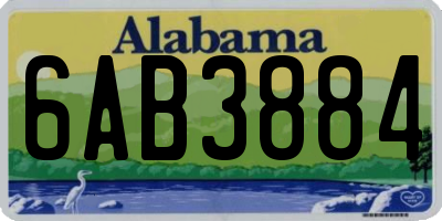 AL license plate 6AB3884