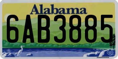 AL license plate 6AB3885