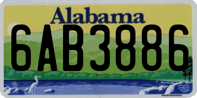 AL license plate 6AB3886