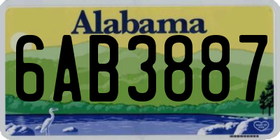 AL license plate 6AB3887