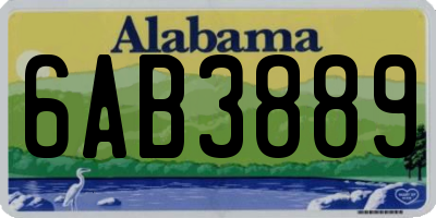 AL license plate 6AB3889