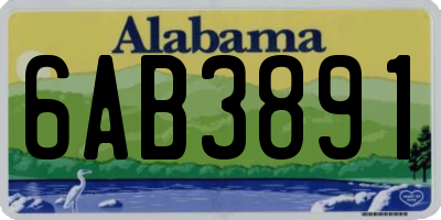 AL license plate 6AB3891