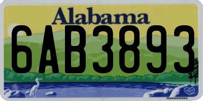 AL license plate 6AB3893