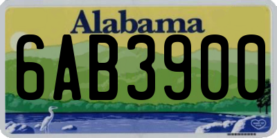AL license plate 6AB3900