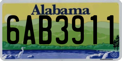 AL license plate 6AB3911