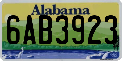 AL license plate 6AB3923