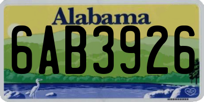 AL license plate 6AB3926