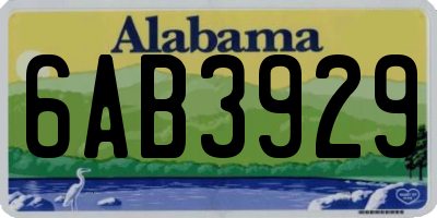 AL license plate 6AB3929