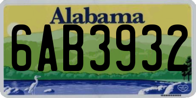 AL license plate 6AB3932