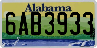 AL license plate 6AB3933