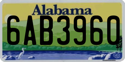 AL license plate 6AB3960