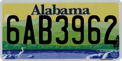 AL license plate 6AB3962