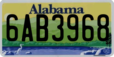 AL license plate 6AB3968