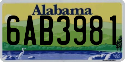 AL license plate 6AB3981