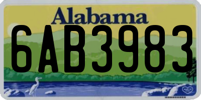 AL license plate 6AB3983