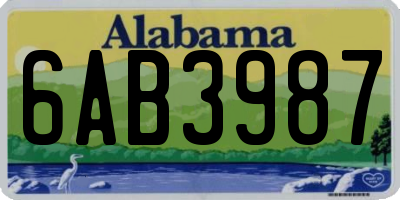 AL license plate 6AB3987