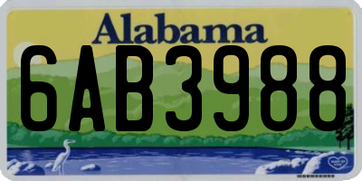 AL license plate 6AB3988
