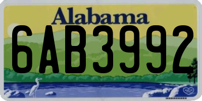 AL license plate 6AB3992