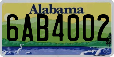 AL license plate 6AB4002