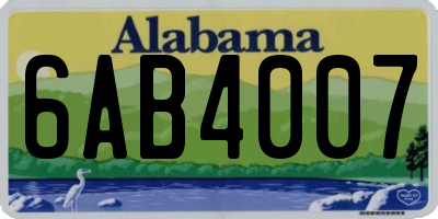 AL license plate 6AB4007