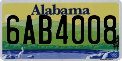 AL license plate 6AB4008