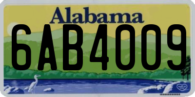 AL license plate 6AB4009