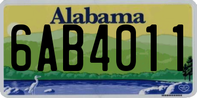 AL license plate 6AB4011