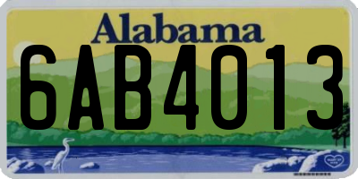 AL license plate 6AB4013
