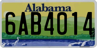 AL license plate 6AB4014